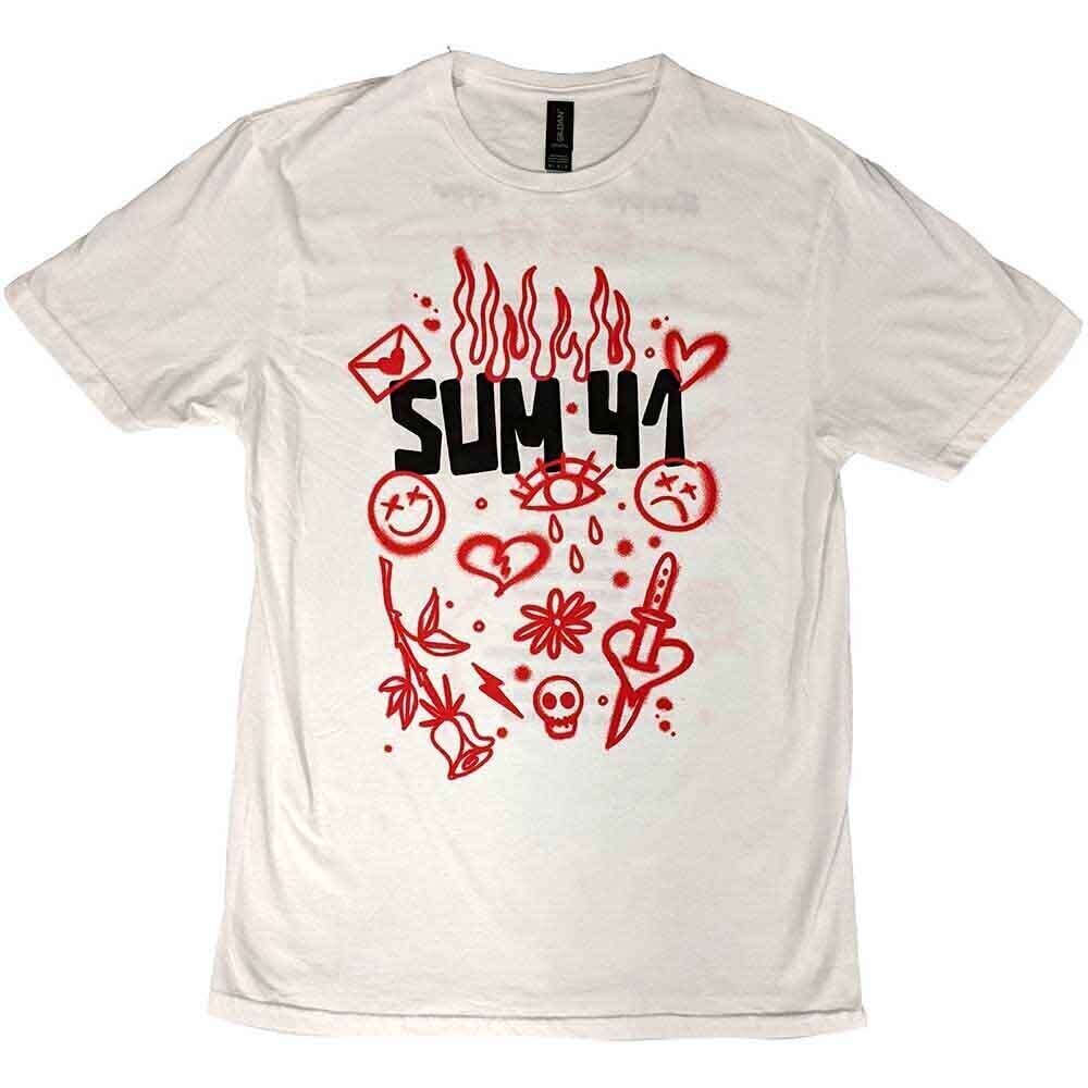 Риза Sum 41 Sketches European Tour 2022 (Back Print & Ex-Tour) White M Риза