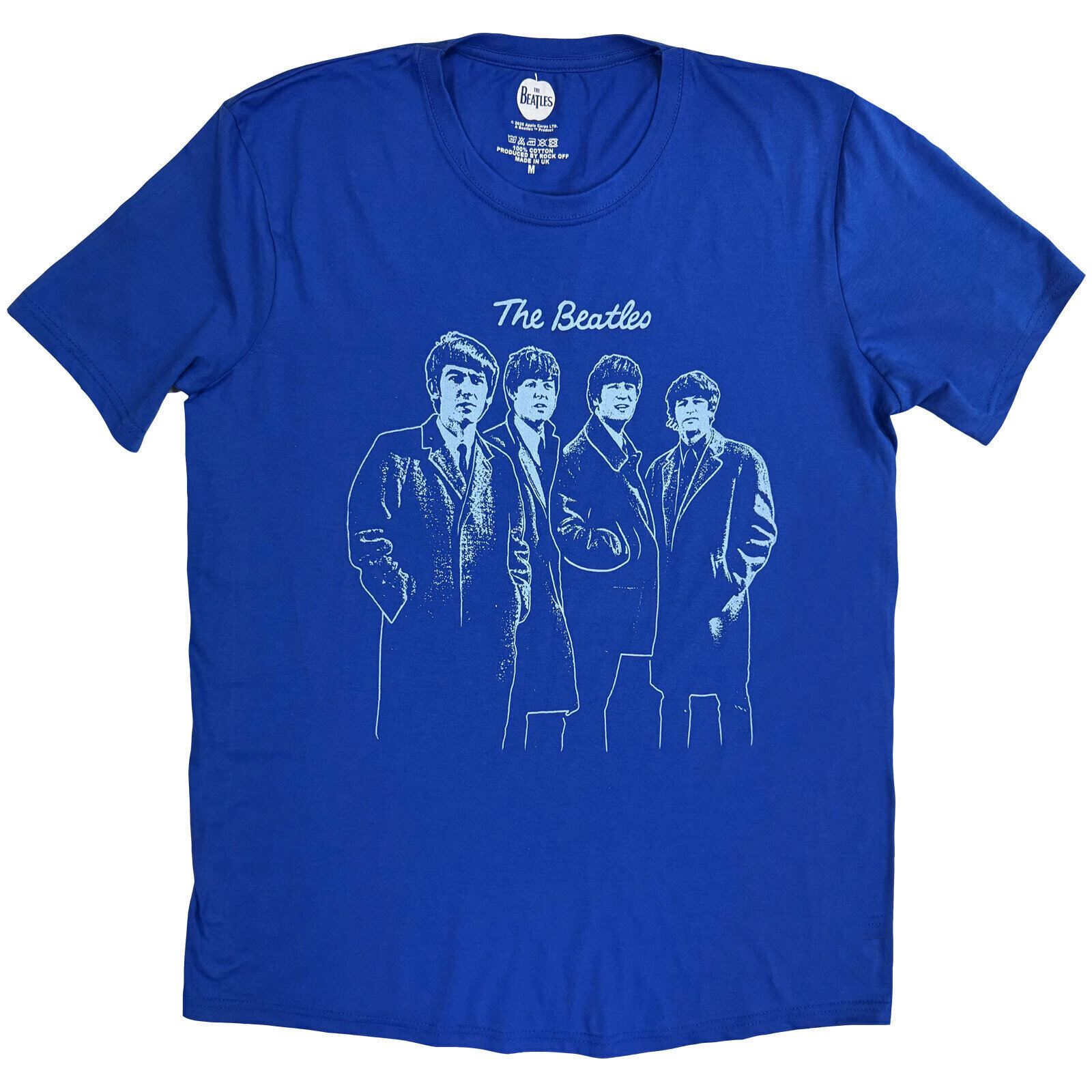 T-shirt The Beatles Band Outline Blue L T-shirt