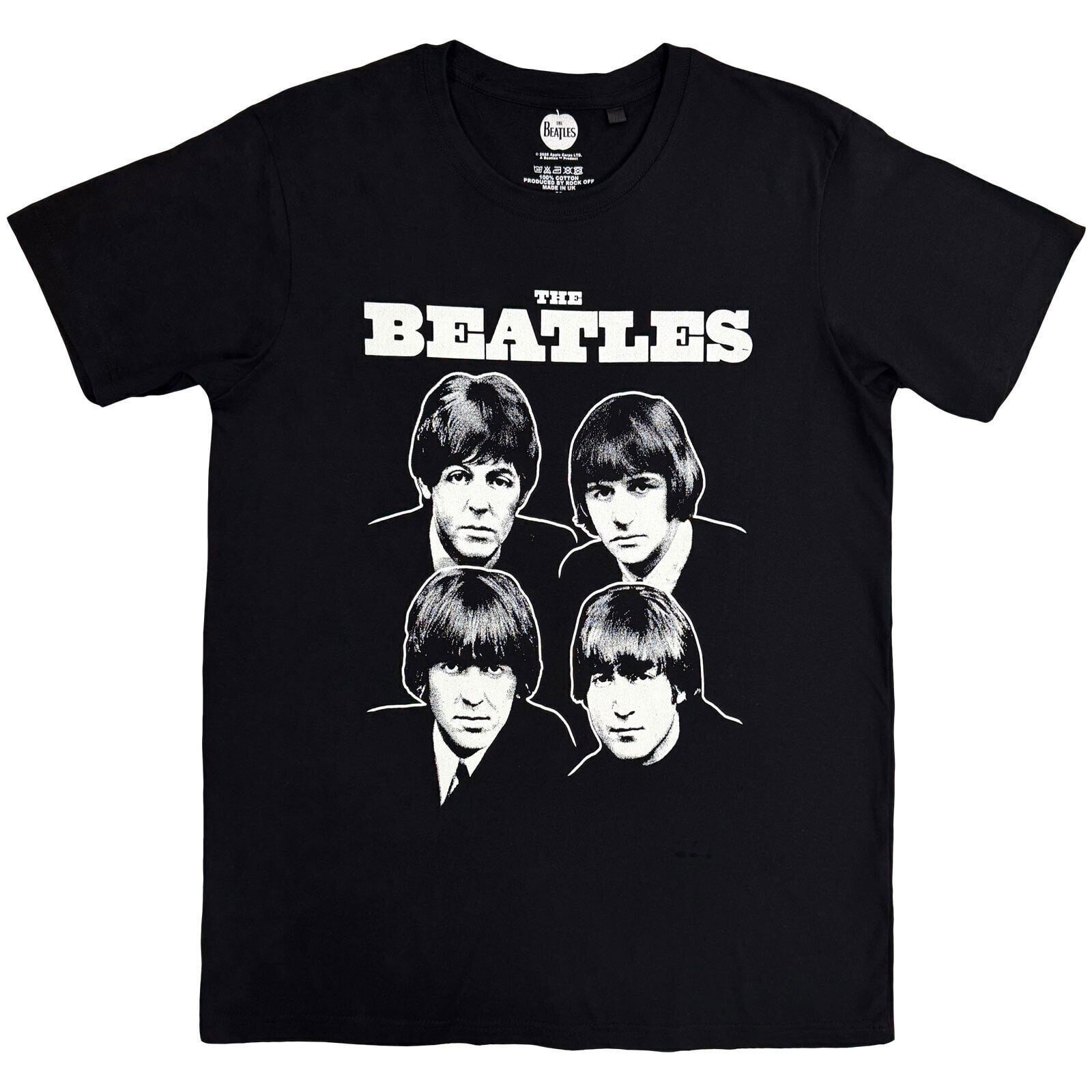 T-Shirt The Beatles Black & White Band Black 2XL T-Shirt