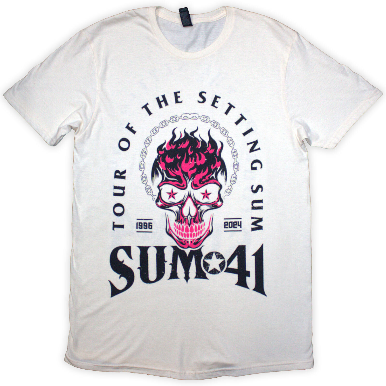 T-Shirt Sum 41 Tour '24 Pink Skull (Back Print & Ex-Tour) Natural XL T-Shirt