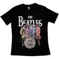 The Beatles Sgt Pepper Black M De mujer Camiseta de manga corta