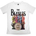 The Beatles Sgt Pepper White S De mujer Camiseta de manga corta