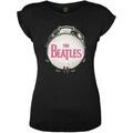 The Beatles Drum Fuchsia Glitter (Embellished) Black M Ladies T-Shirt