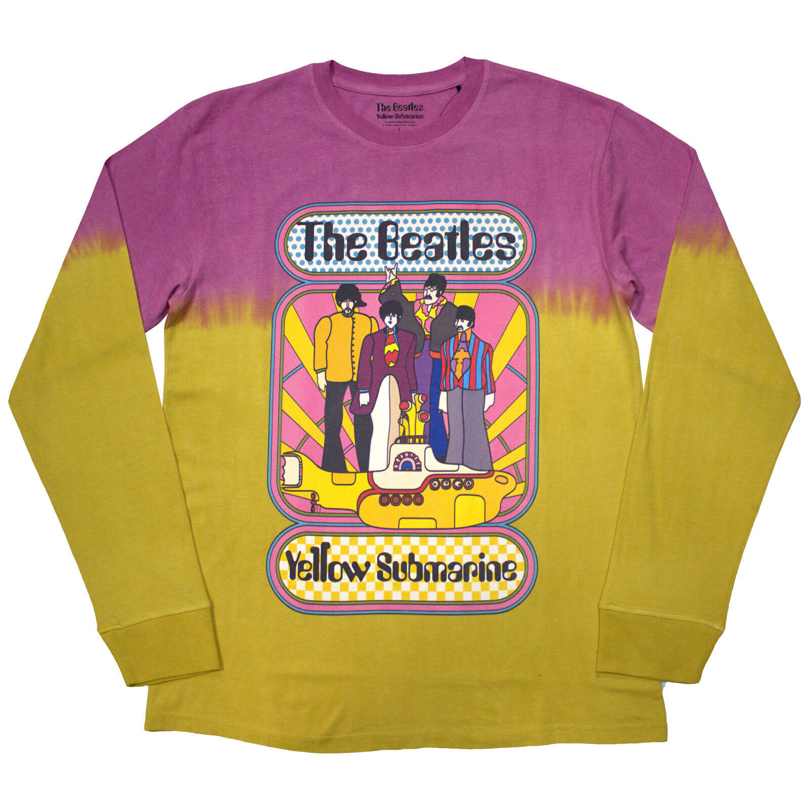 T-Shirt The Beatles Yellow Submarine Band Frame (Wash Collection) Yellow S T-Shirt