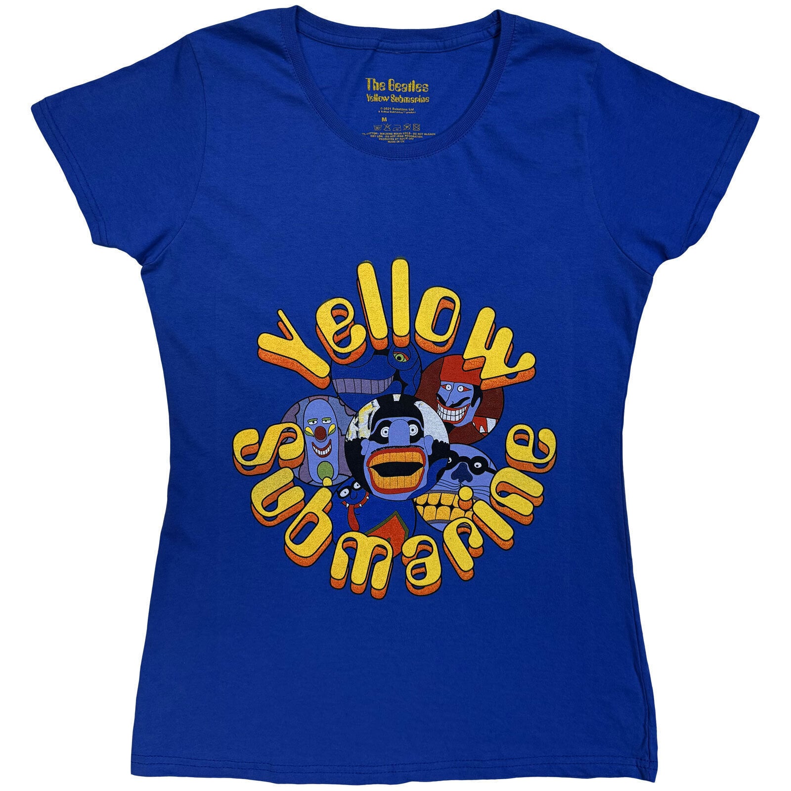 T-shirt The Beatles Yellow Submarine Baddies Blue L Feminino T-shirt