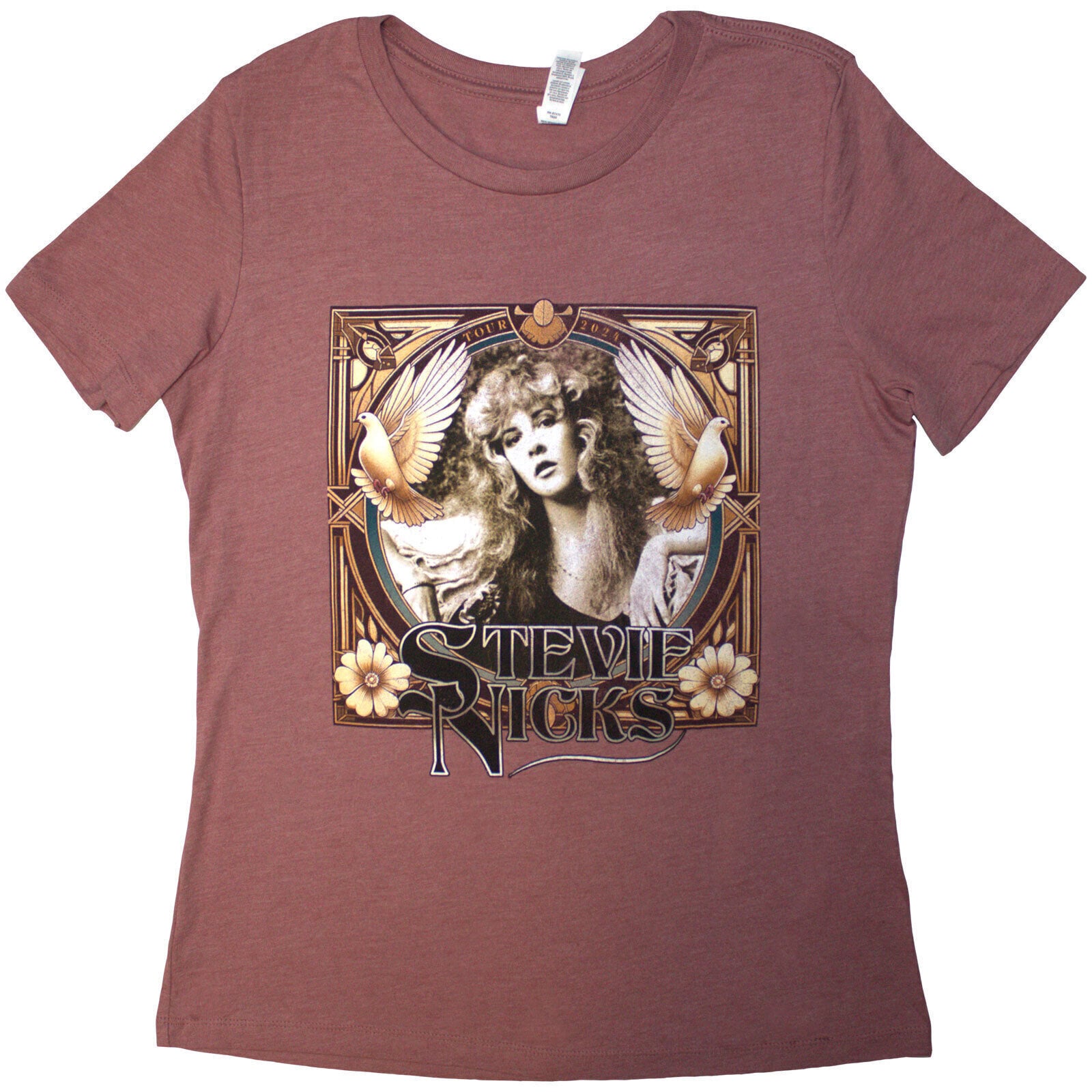 T-shirt Stevie Nicks Tour '24 Retro Photo (Back Print & Ex-Tour) Pink S Feminino T-shirt