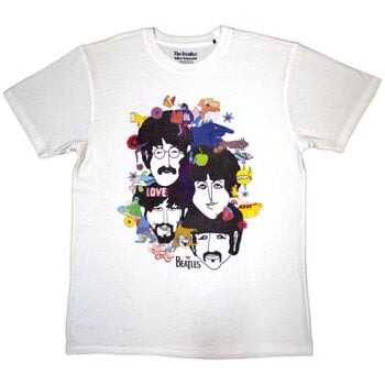 T-shirt The Beatles Yellow Submarine Heads Collage / ATN (Back Print) White XL T-shirt - 1