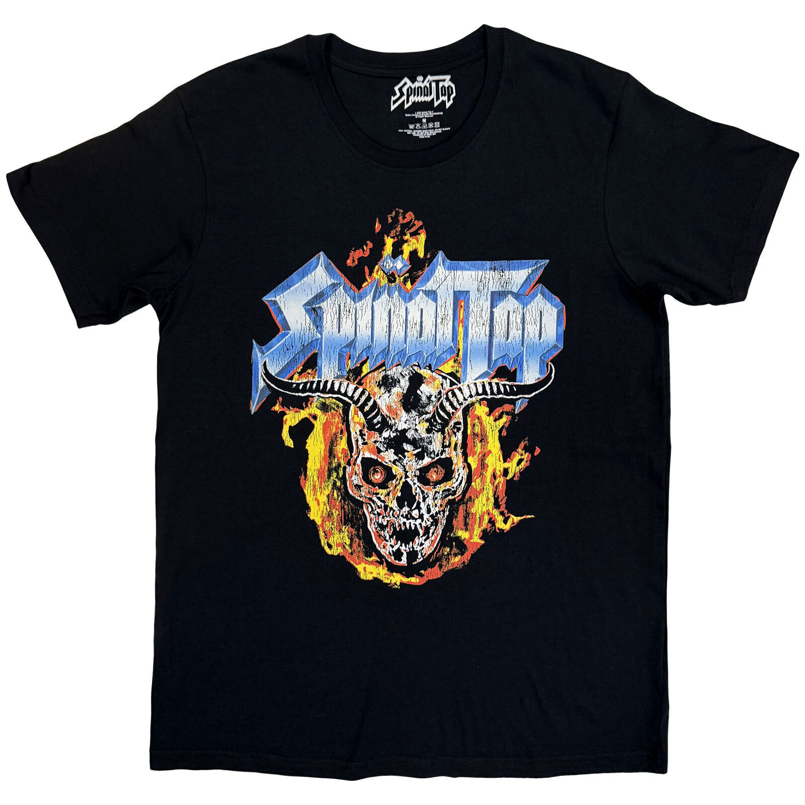 Skjorte Spinal Tap Flame Skull Black XL Skjorte