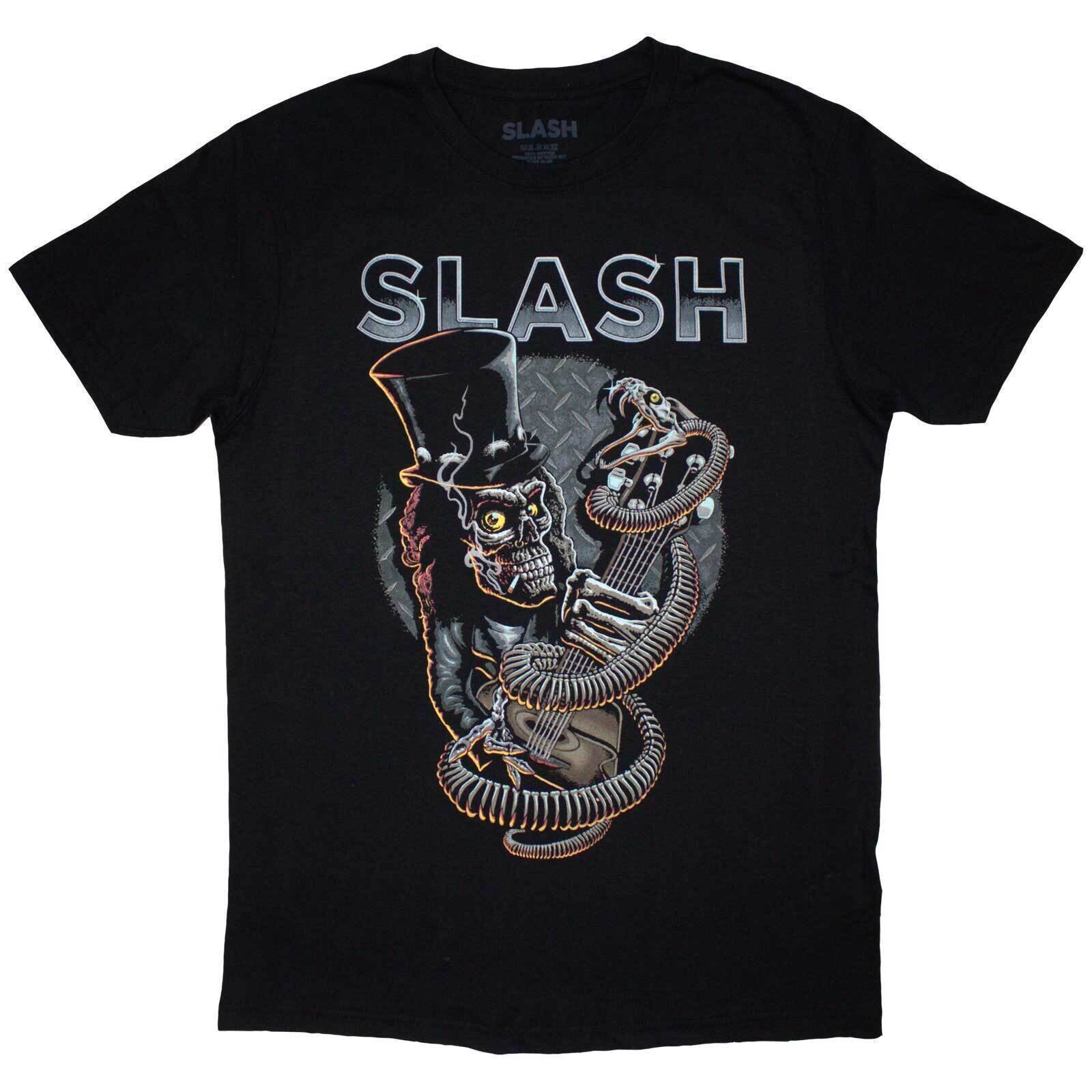 T-Shirt Slash Skull Guitar Snake Black 2XL T-Shirt