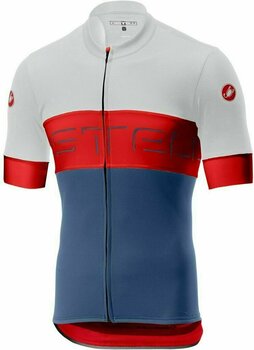 Maglietta ciclismo Castelli Prologo VI Maglia Ivory/Red/Steel Blue 3XL - 1
