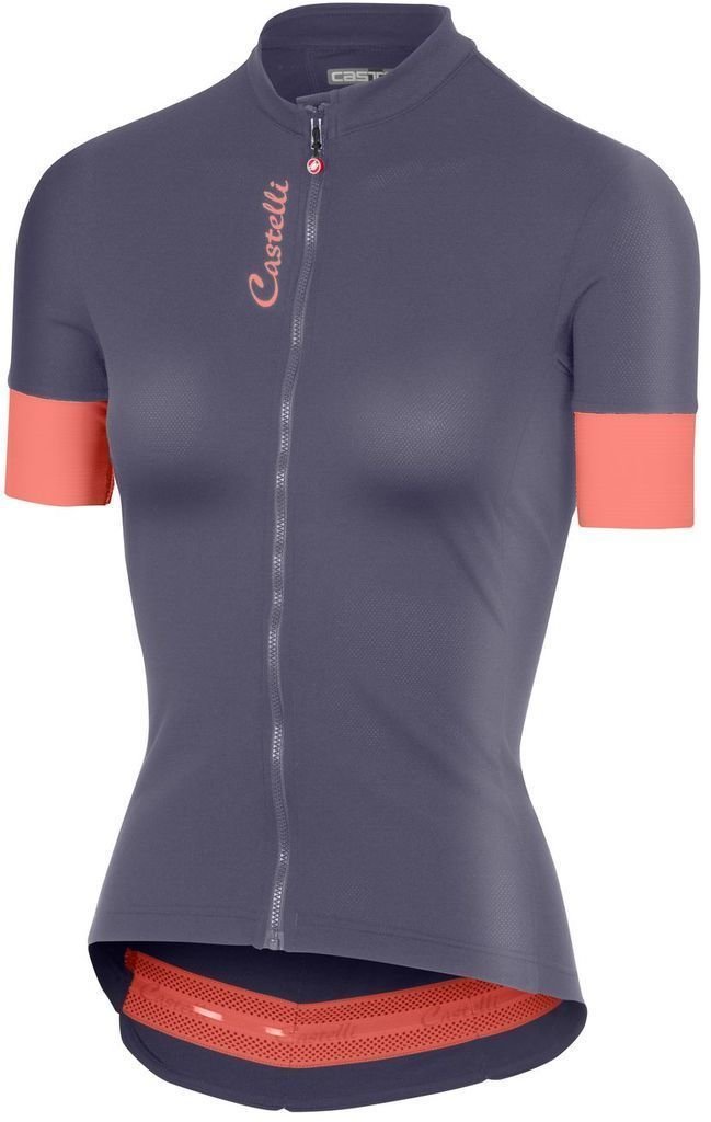 Camisola de ciclismo Castelli Anima 2 Womens Jersey Dark Steel Blue/Salmon L