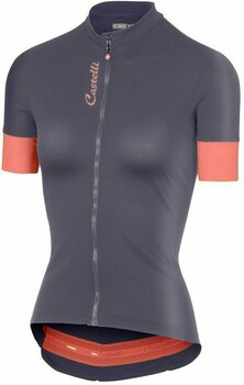 Camisola de ciclismo Castelli Anima 2 Womens Jersey Dark Steel Blue/Salmon L - 1