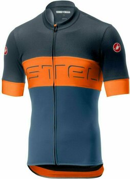Jersey/T-Shirt Castelli Prologo VI Herren Radtrikot Dark Steel Blue/Orange/Steel Blue XL - 1