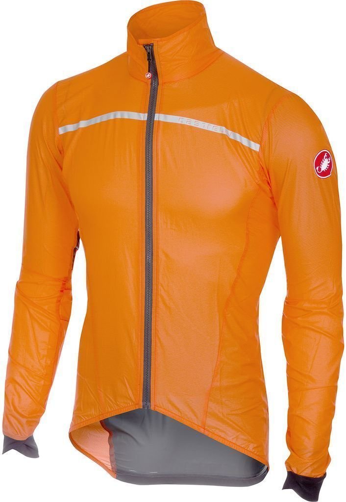 Casaco de ciclismo, colete Castelli Superleggera Mens Jacket Orange 3XL