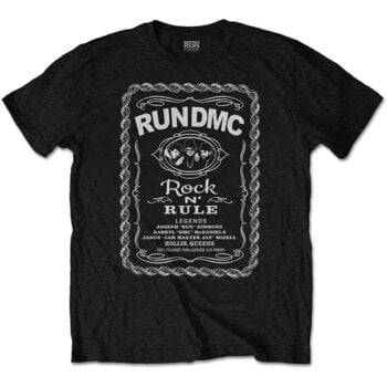 T-Shirt Run DMC Rock N' Rule Whiskey Label Black L T-Shirt - 1