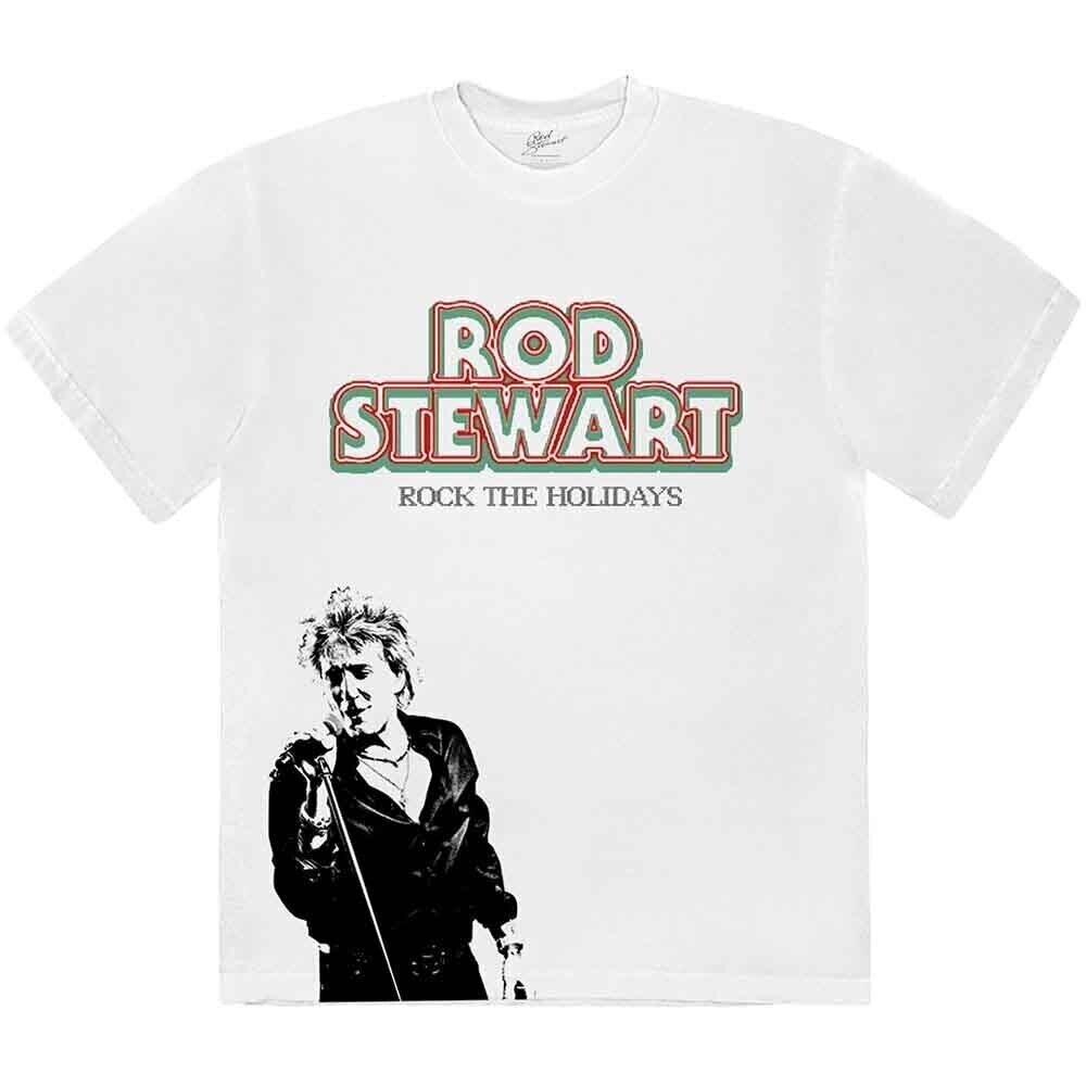 Marškinėliai Rod Stewart Rock The Holidays White L Marškinėliai