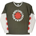 Red Hot Chili Peppers Classic Asterisk (Sleeve Print) Green & White XL T-Shirt