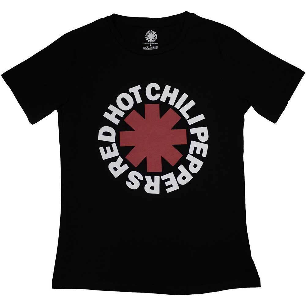 T-Shirt Red Hot Chili Peppers Classic Asterisk Black 2XL Ladies T-Shirt