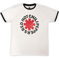 Red Hot Chili Peppers Logo Ringer Ringer Camiseta de manga corta White XL