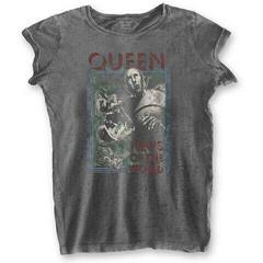 T-shirt Queen News of the World Burnout Charcoal Grey M Feminino T-shirt