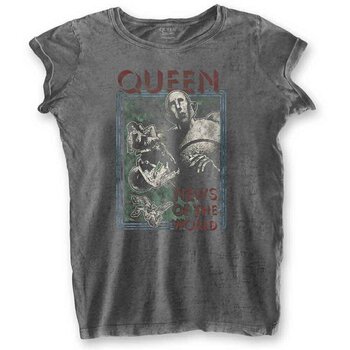 T-Shirt Queen News of the World Burnout Charcoal Grey L Ladies T-Shirt - 1
