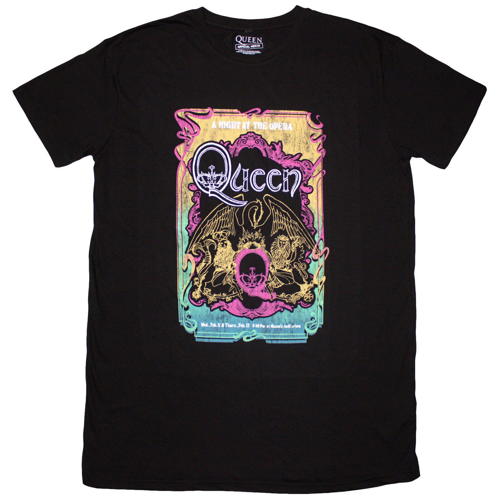 T-shirt Queen A Night At The Opera Tour '76 Dress Black XL Feminino T-shirt