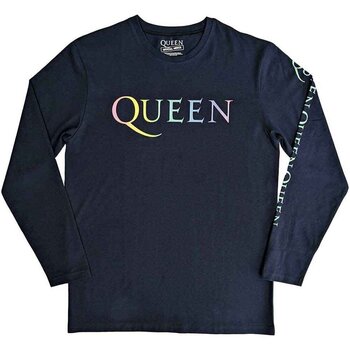 T-shirt Queen Rainbow Crest (Back & Sleeve Print) Denim Blue L T-shirt - 1