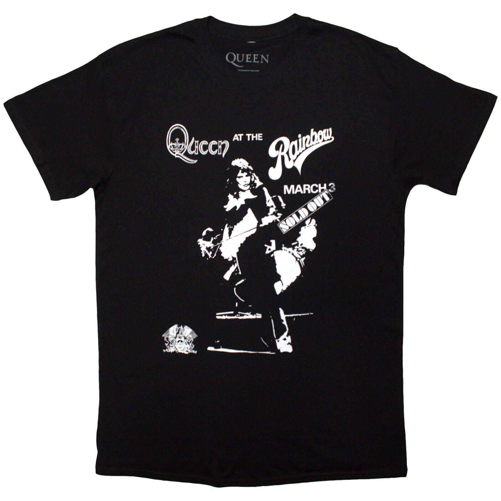 T-shirt Queen Live Rainbow Black M T-shirt