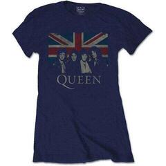 T-Shirt Queen Vintage Union Jack Navy Blue 2XL Ladies T-Shirt