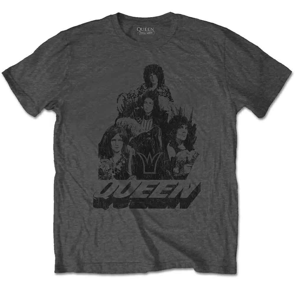 Camiseta de manga corta Queen 70s Photo Charcoal Grey M Camiseta de manga corta
