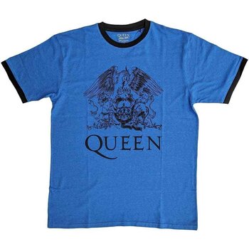 T-Shirt Queen Crest Logo Ringer Blue L T-Shirt - 1
