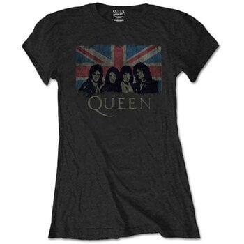 T-shirt Queen Union Jack Vintage (Retail Pack) Black XL Feminino T-shirt - 1