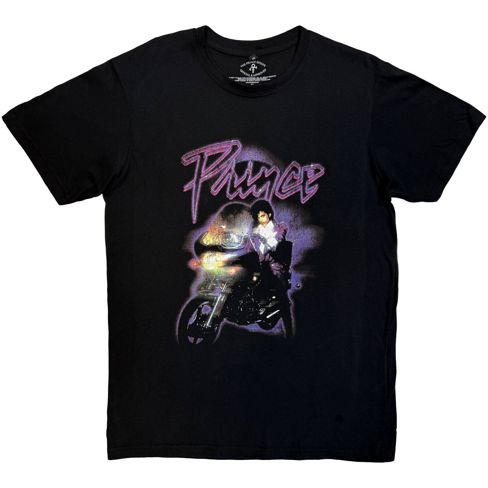 T-särk Prince Purple Rain Logo Outline (Back Print) Carbon Black S T-särk