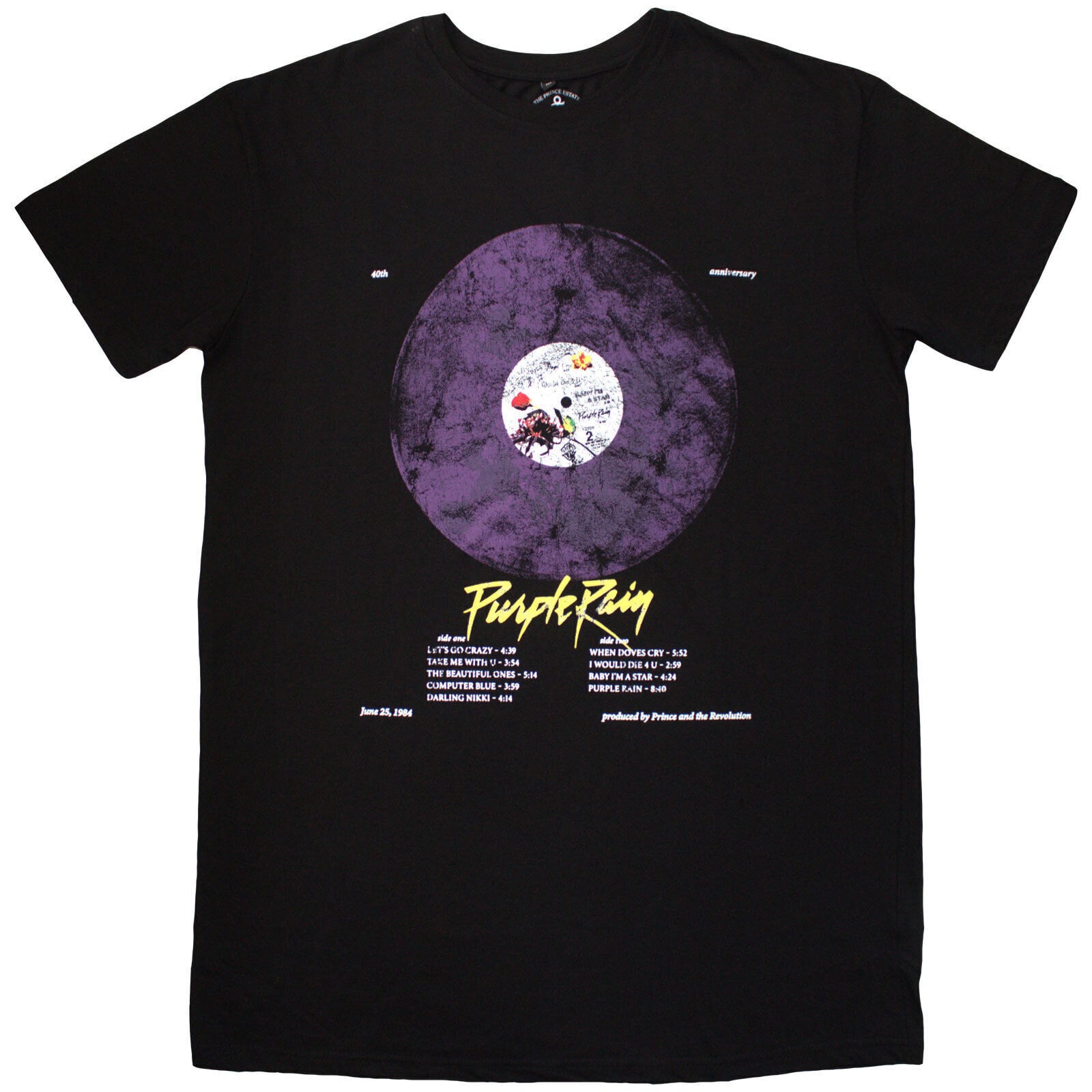 T-Shirt Prince Purple Rain Disc Dress Black M Damen T-Shirt