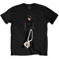 Prince W2A White Guitar (Back Print) Black XL Camiseta de manga corta
