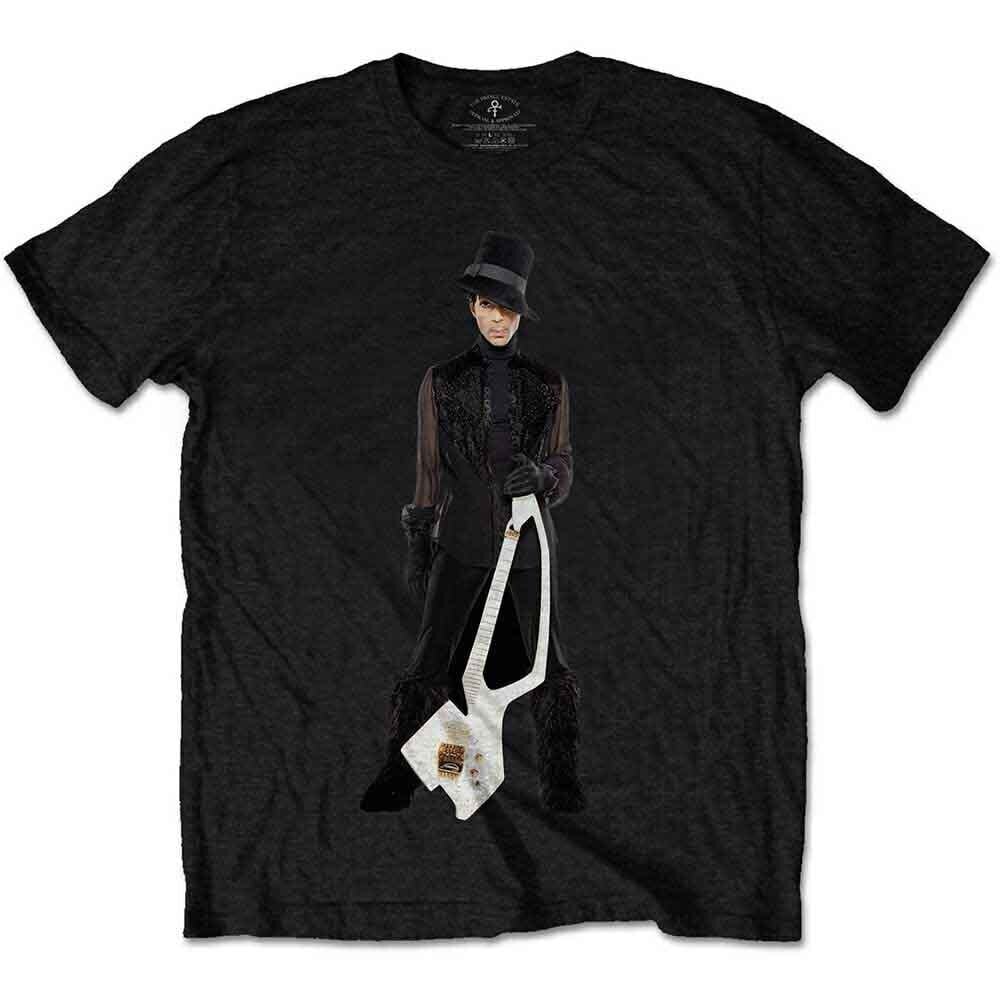 T-Shirt Prince W2A White Guitar (Back Print) Black 2XL T-Shirt