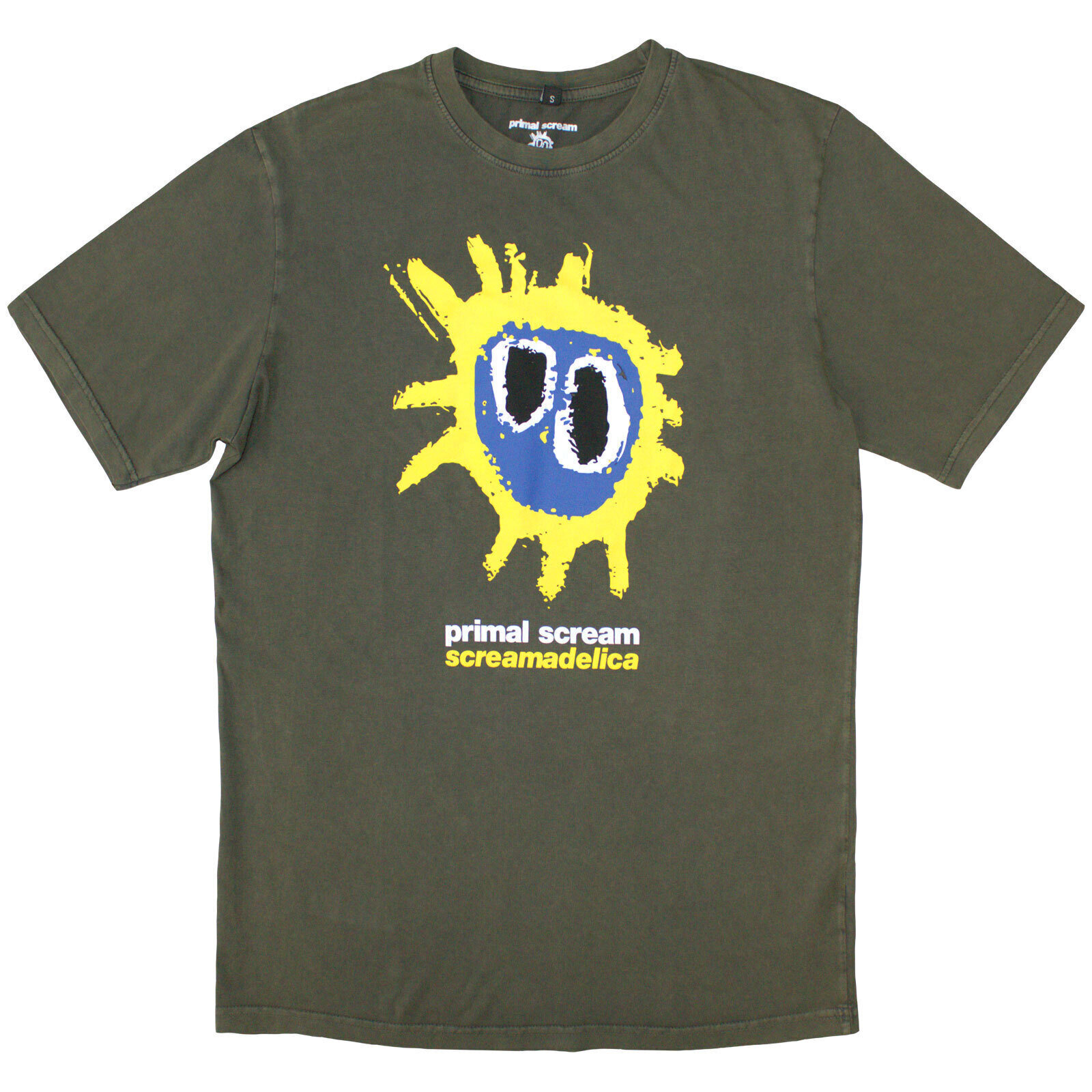 Skjorte Primal Scream Screamadelica (Stone Wash) Green S Skjorte