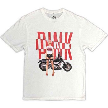 T-shirt Pink Motorbike White M T-shirt - 1