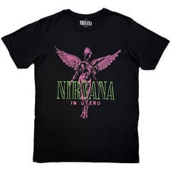Skjorte Nirvana In Utero Purple Angel Carbon Black XL Skjorte