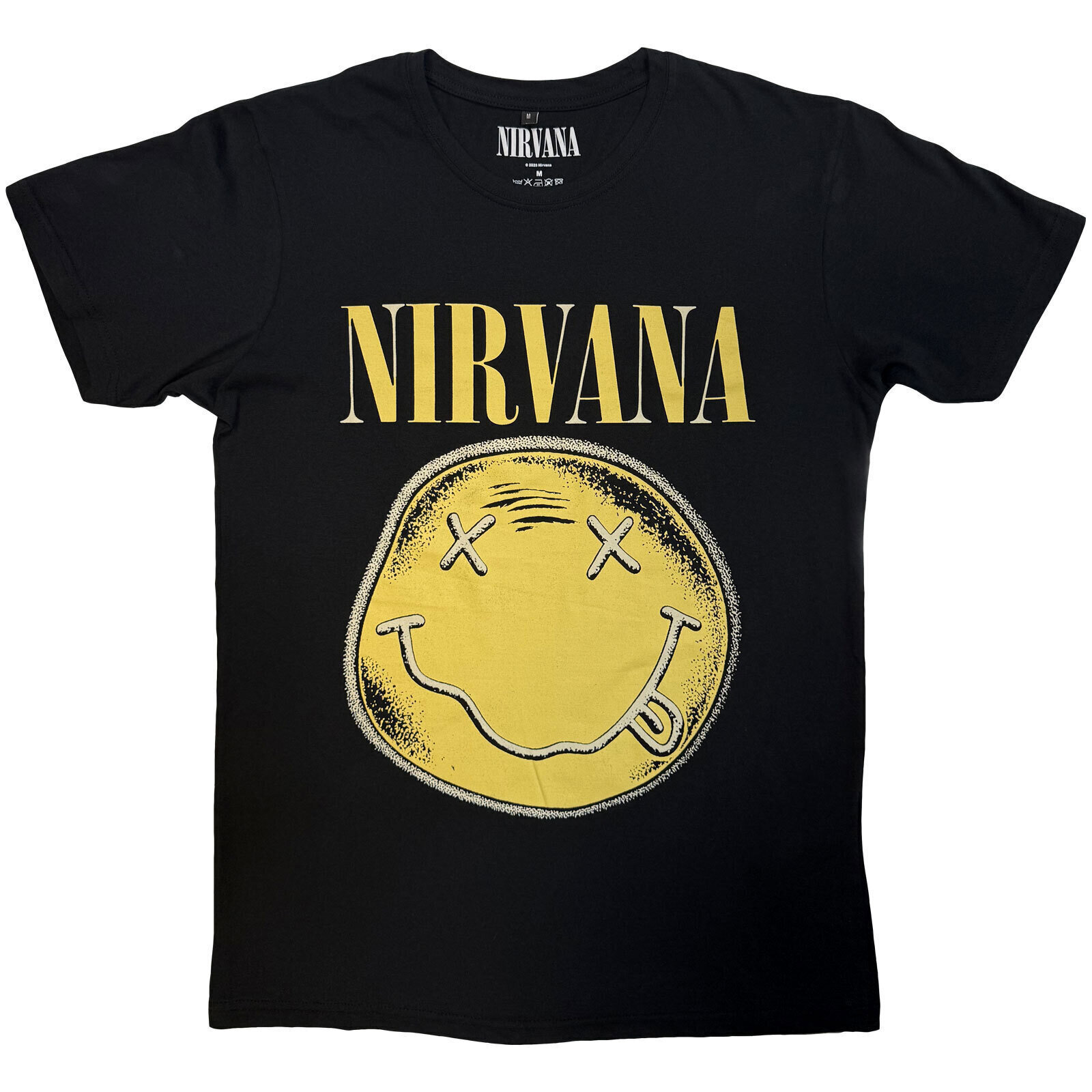 T-Shirt Nirvana Happy Face Infill Distressed Carbon Black M T-Shirt