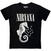 Camiseta de manga corta Nirvana Seahorse & Logo Mono Carbon Black S Camiseta de manga corta