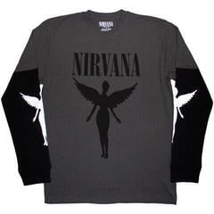 T-shirt Nirvana In Utero Mono (Sleeve Print) Charcoal Grey & Black S T-shirt