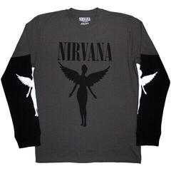 T-shirt Nirvana In Utero Mono (Sleeve Print) Charcoal Grey & Black L T-shirt
