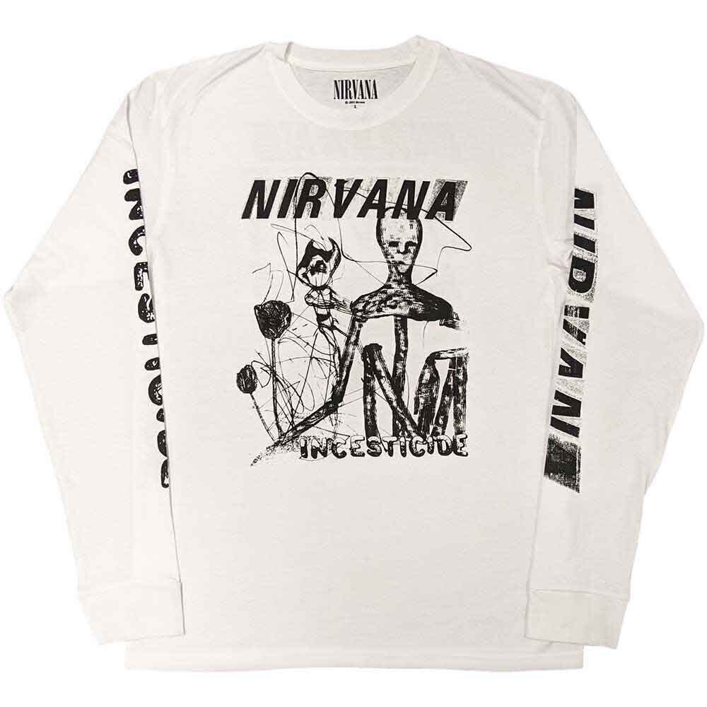 T-Shirt Nirvana Incesticide (Back & Sleeve Print) White M T-Shirt