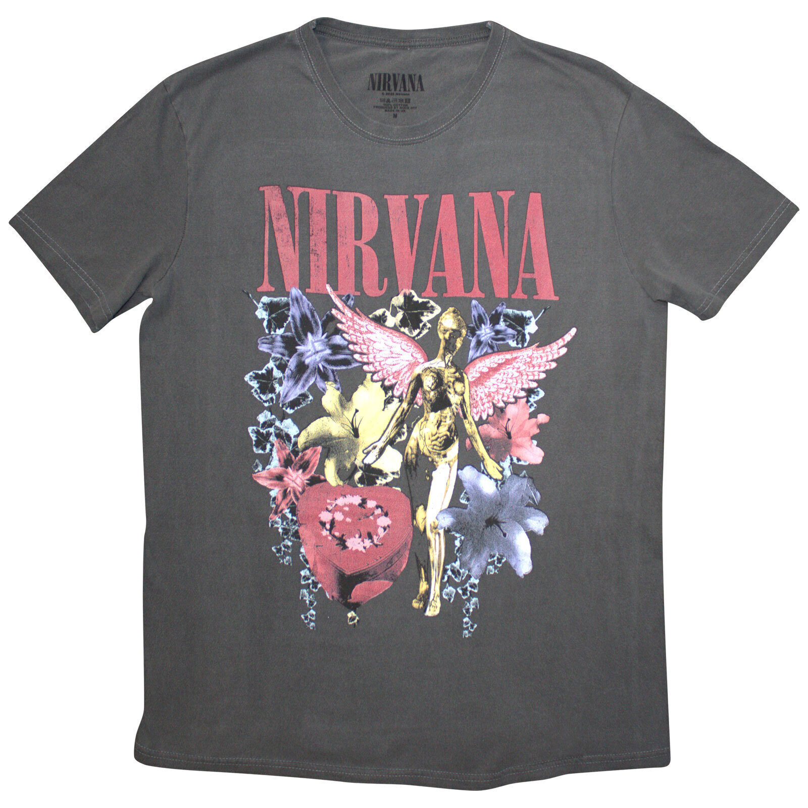T-särk Nirvana In Utero Vintage Collage (Stone Wash) Charcoal Grey M T-särk