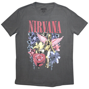 T-Shirt Nirvana In Utero Vintage Collage (Stone Wash) Charcoal Grey XL T-Shirt - 1