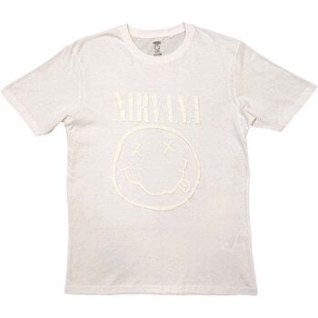Shirt Nirvana White Happy Face (Hi-Build White-On-White) White S Shirt - 1