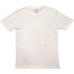 T-shirt Nirvana White Happy Face (Hi-Build White-On-White) White XL T-shirt