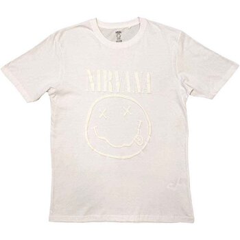 T-Shirt Nirvana White Happy Face (Hi-Build White-On-White) White 2XL T-Shirt - 1