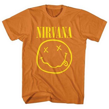 Shirt Nirvana Yellow Happy Face Orange S Shirt - 1